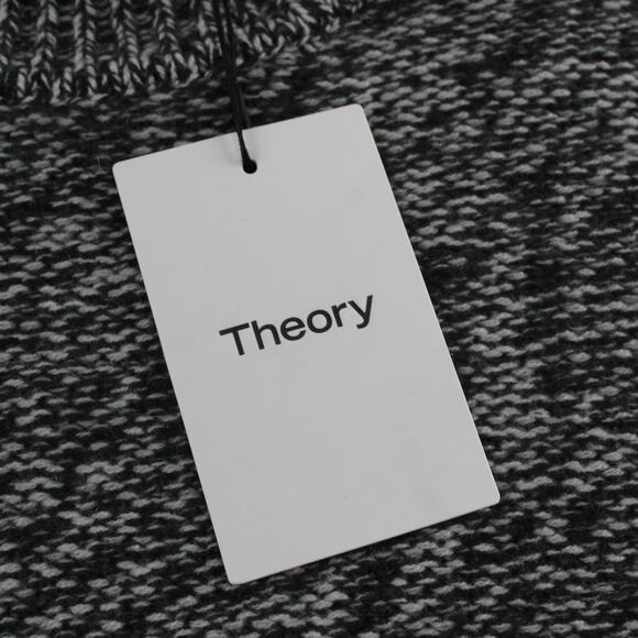 Theory Sweater Womens Large Karenia Cashmere Turtleneck Ivory Ash Pullover Chic - Picture 4 of 10